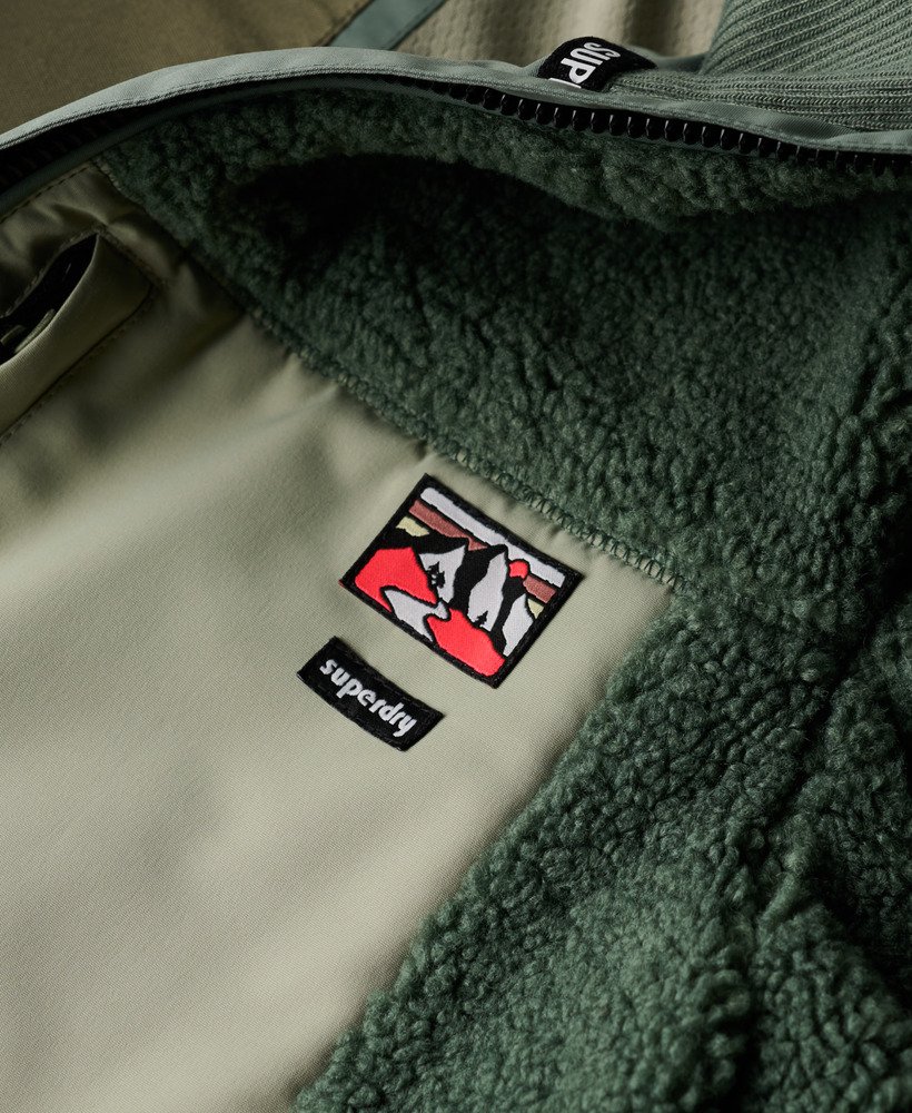 borg-jas zonder capuchon in laurel khaki
