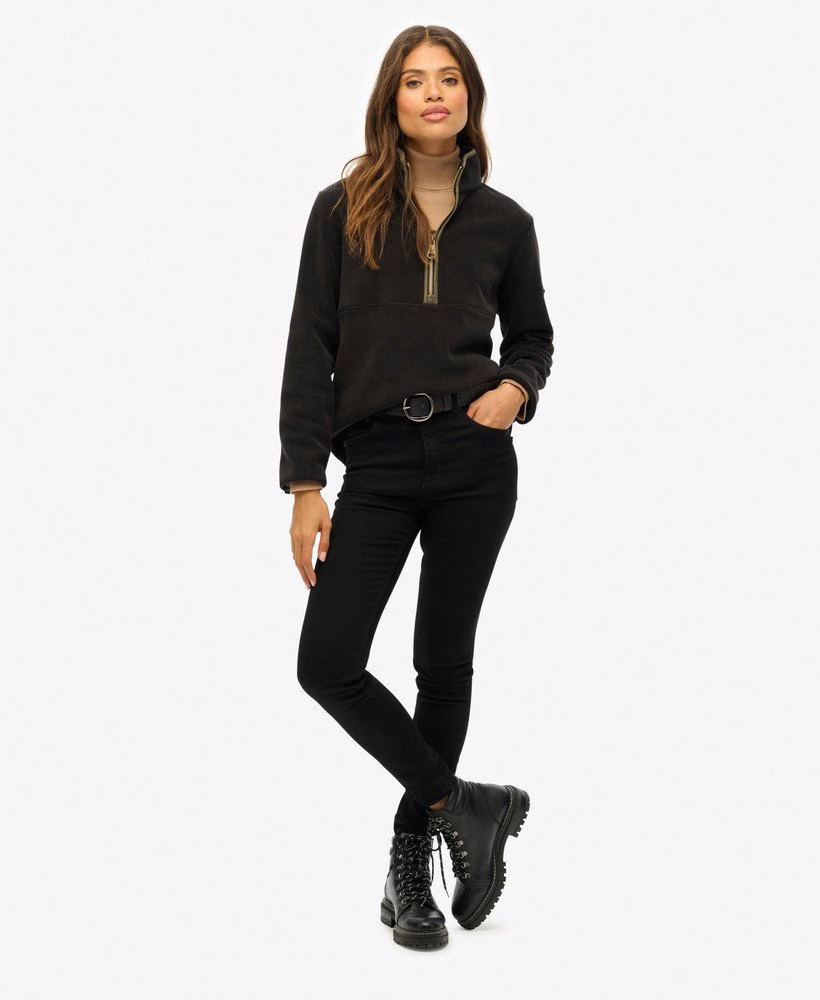 Landgoed fleece met halve rits