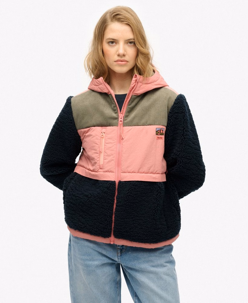 Fleece Sherpa-jas met capuchon