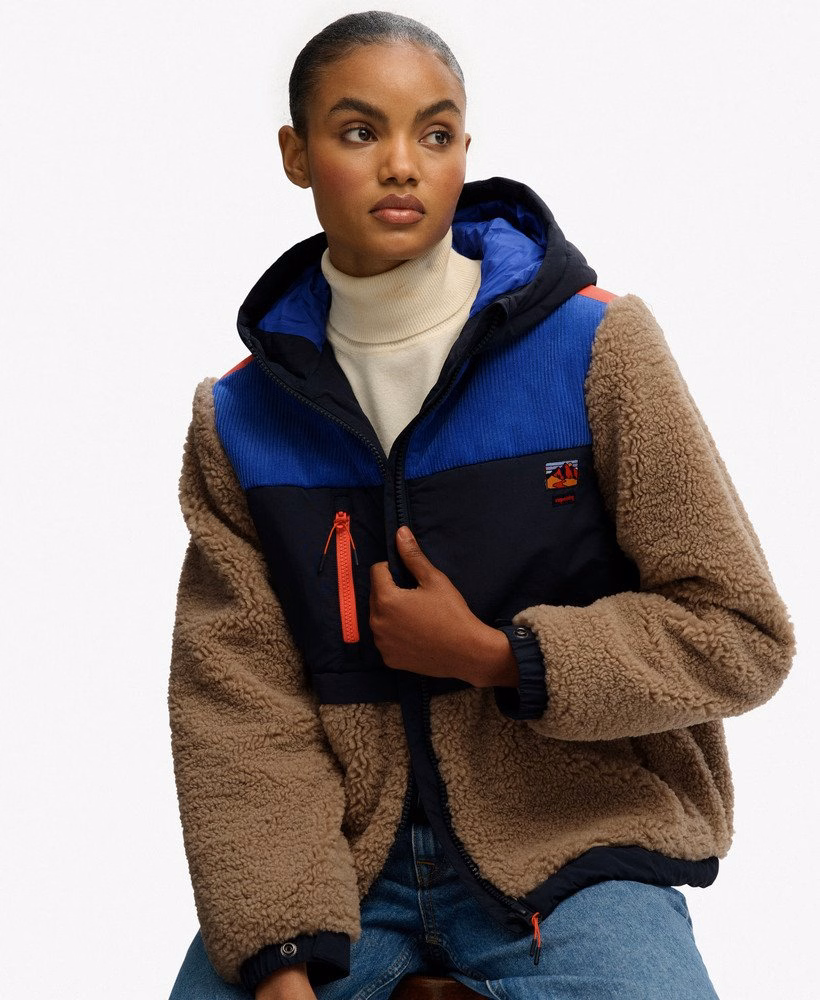 Fleece Sherpa-jas met capuchon