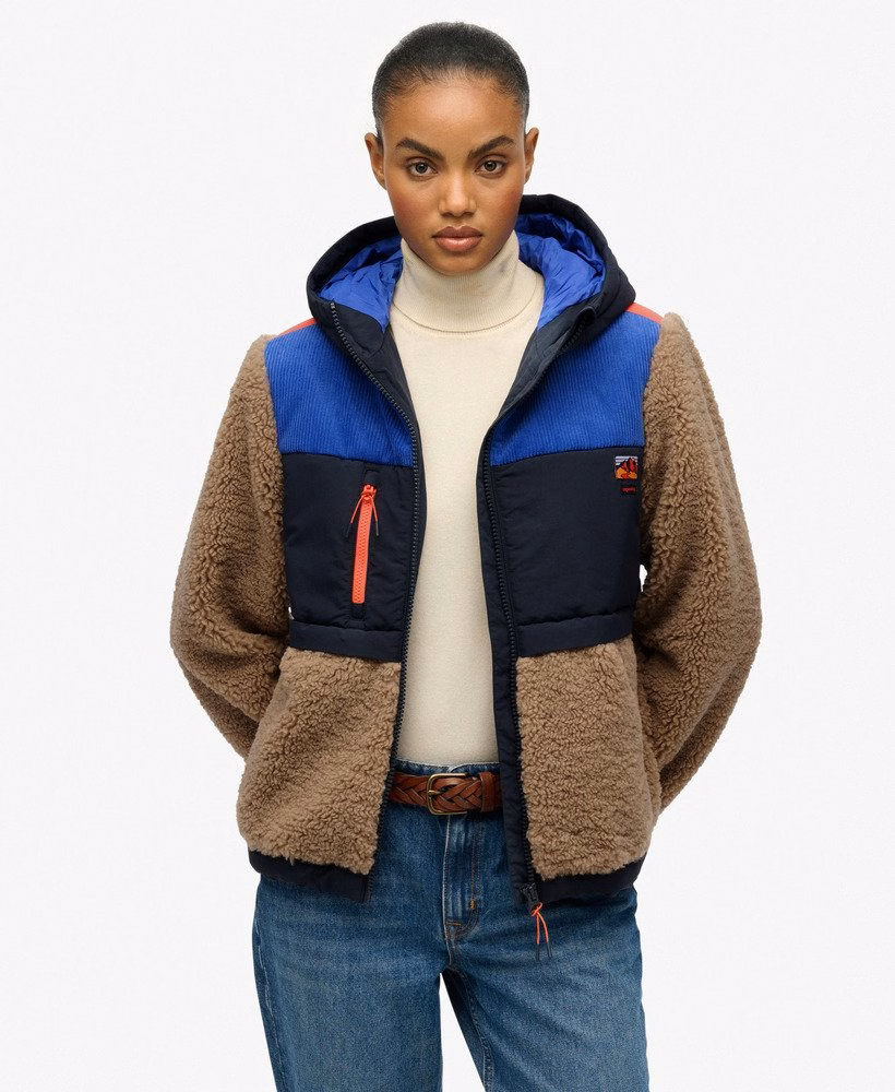 Fleece Sherpa-jas met capuchon