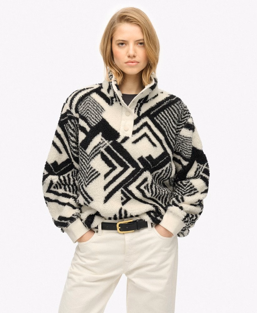 Superzachte teddyfleece met print