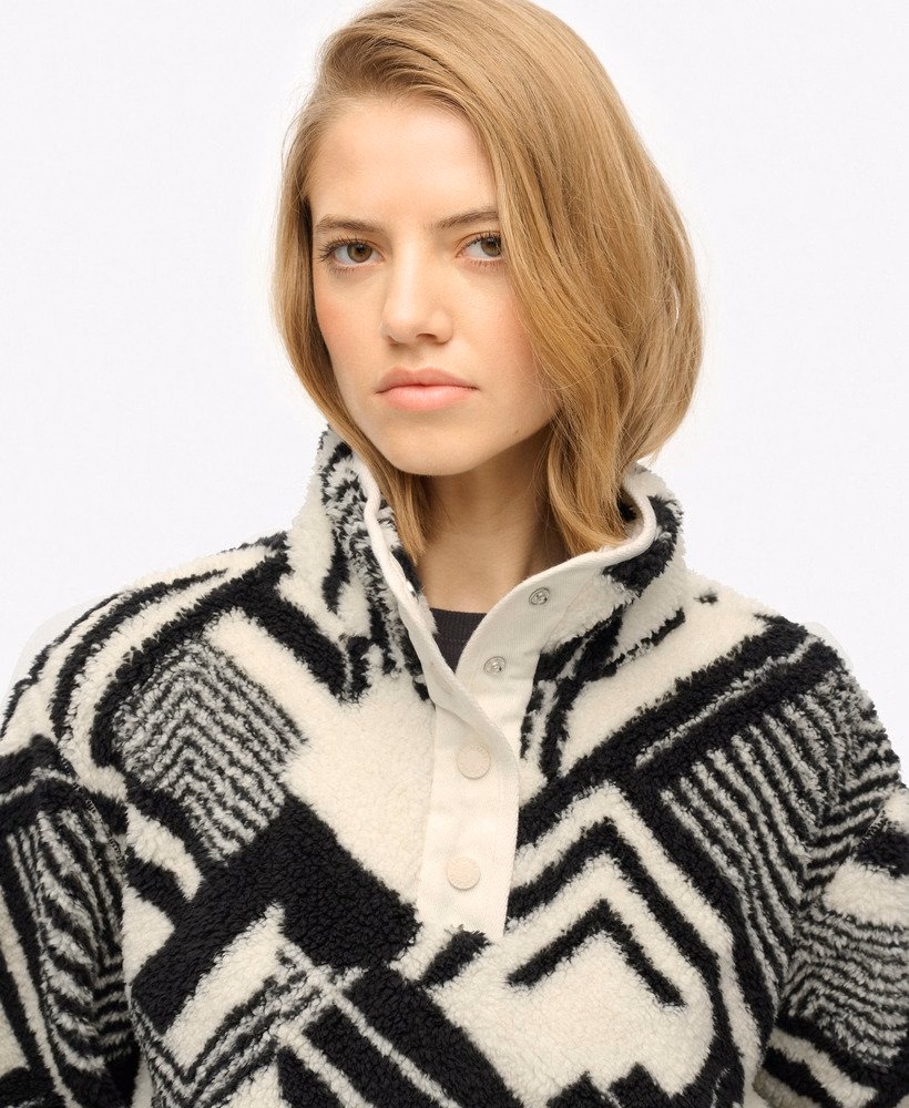 Superzachte teddyfleece met print