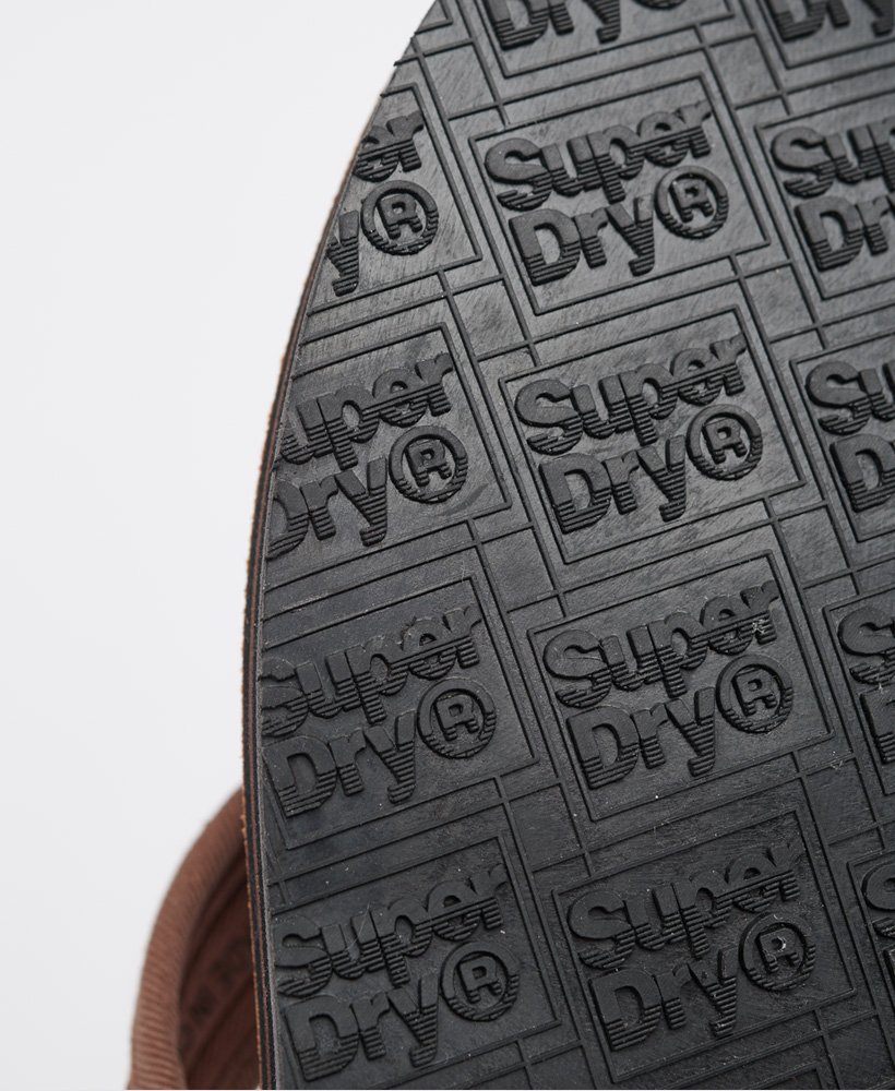 leren teenslippers in bruin