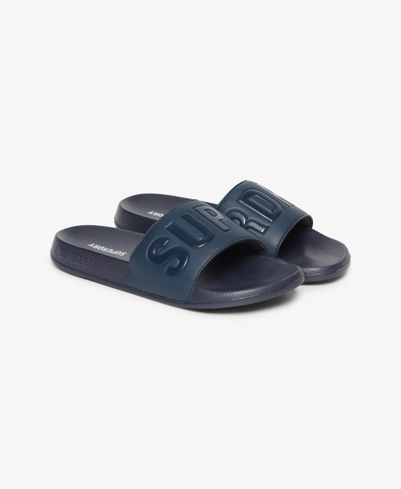 core pool sliders in diepblauw