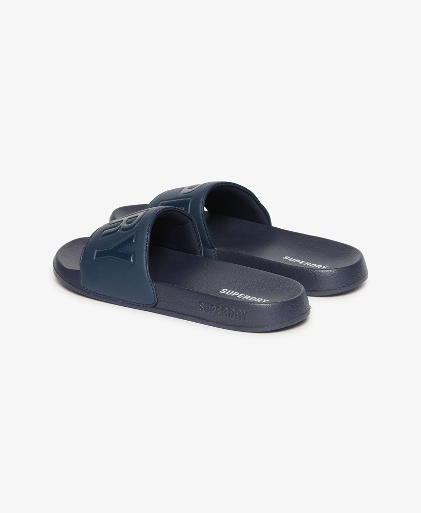 core pool sliders in diepblauw