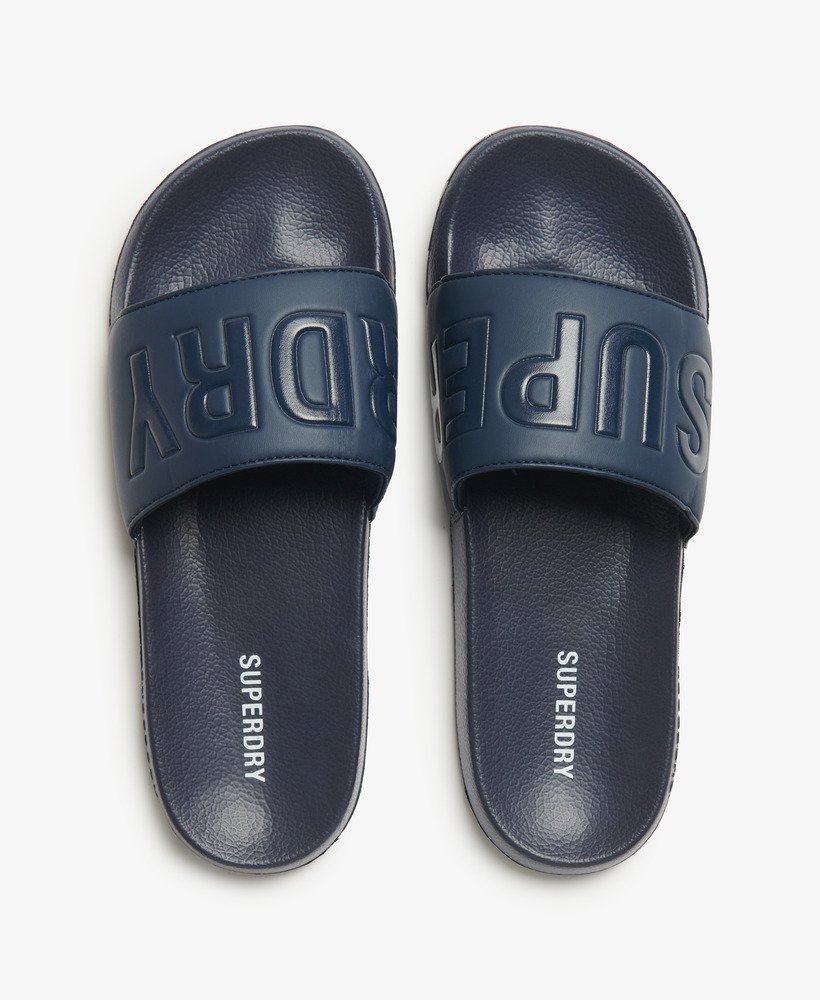 core pool sliders in diepblauw