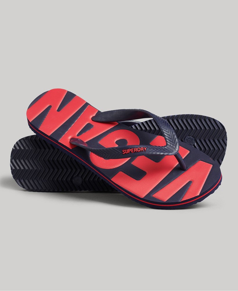 vintage veganistische klassieke teenslippers in diep marineblauw.