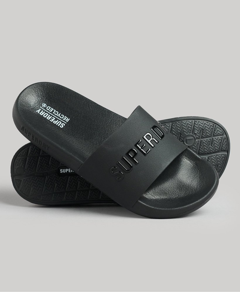 code logo zwembadslippers in zwartzwart