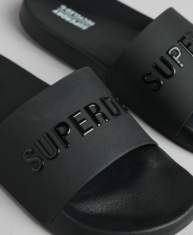 code logo zwembadslippers in zwartzwart