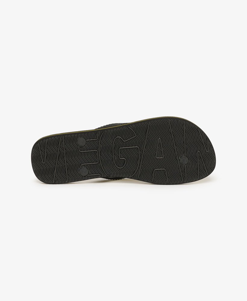 vintage teenslippers in zwart