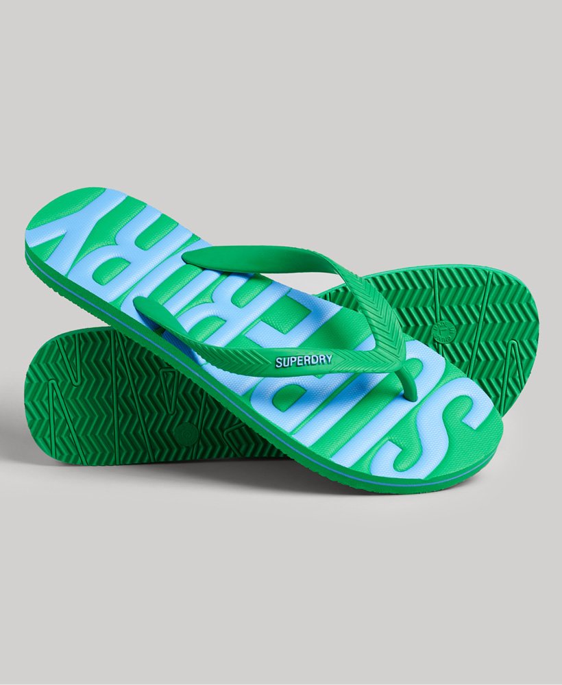 vintage teenslippers in botanisch groen