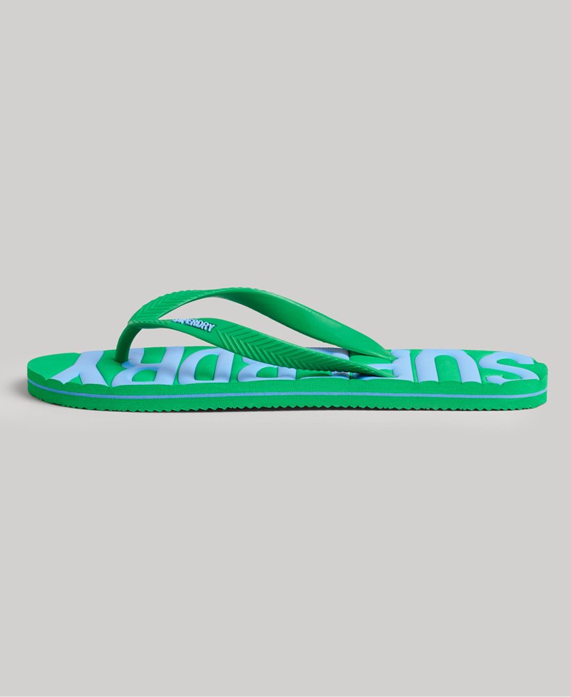 vintage teenslippers in botanisch groen