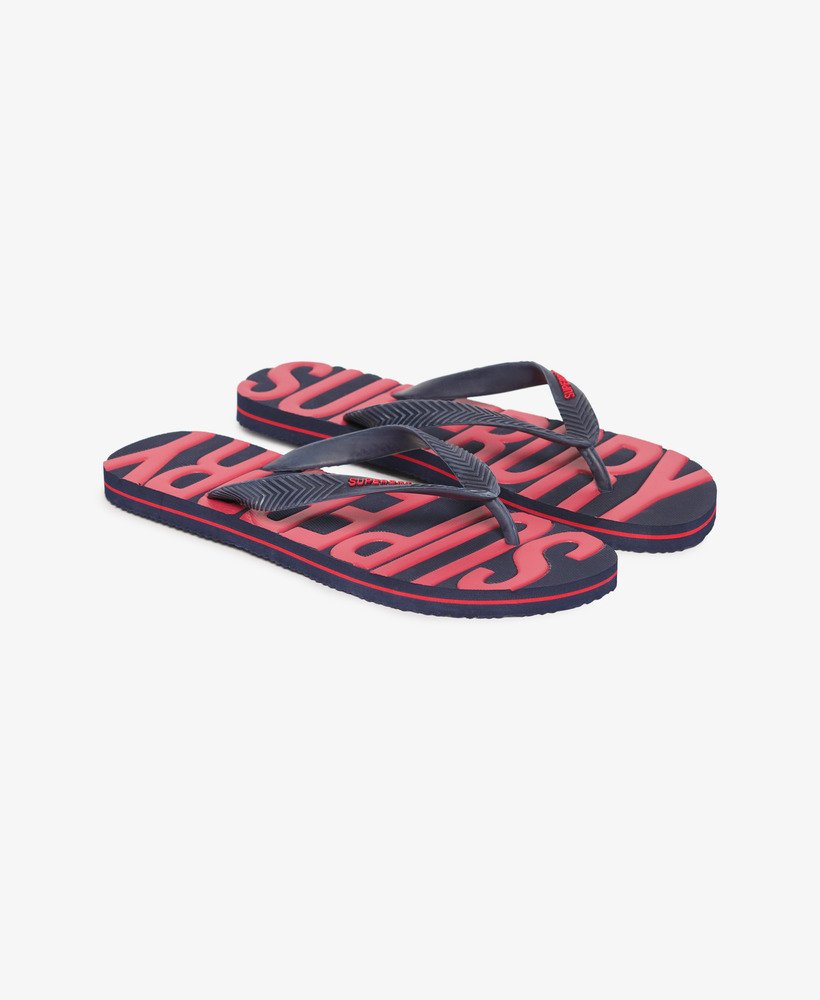 vintage teenslippers in diep marineblauw.