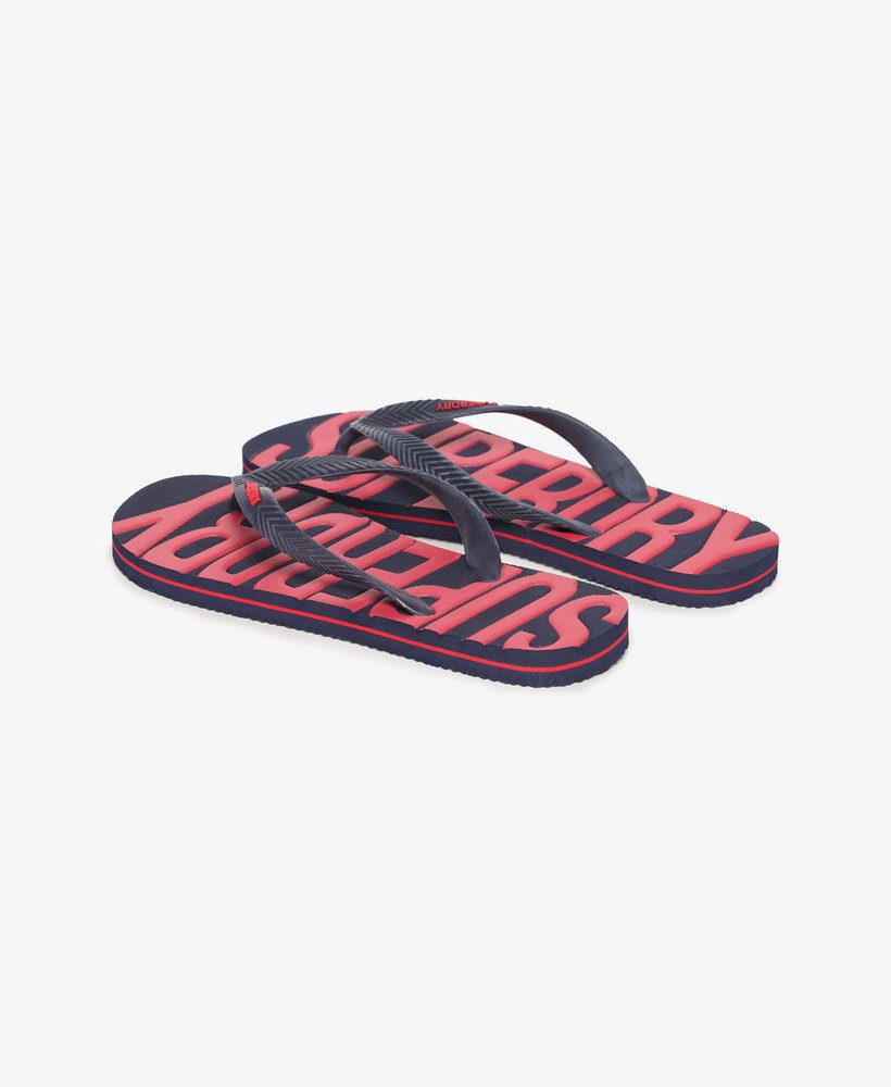 vintage teenslippers in diep marineblauw.