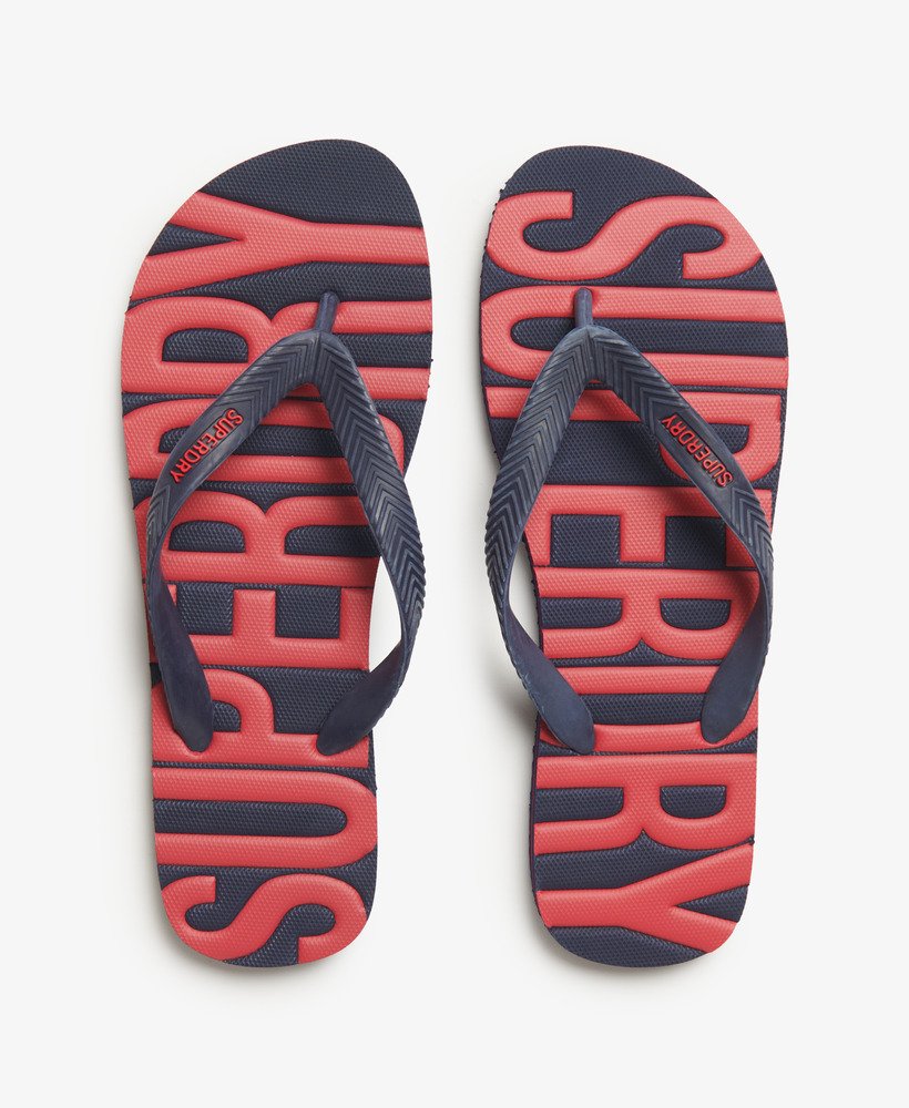 vintage teenslippers in diep marineblauw.
