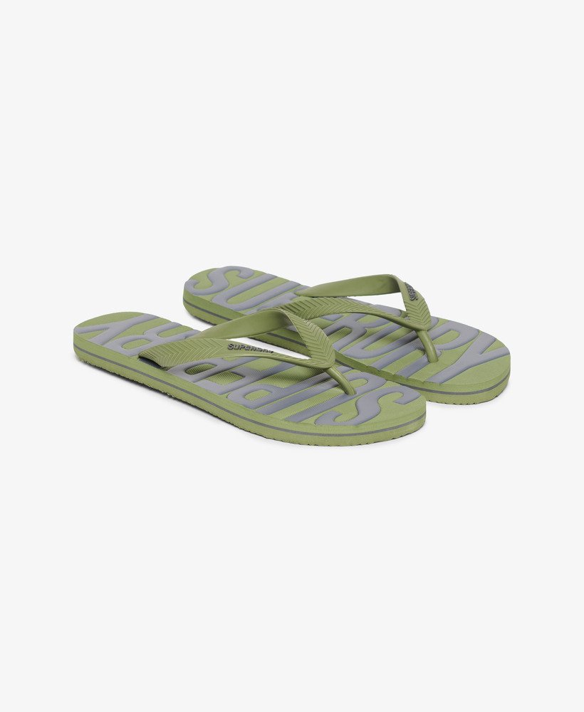 vintage teenslippers in olijfgroenkhaki