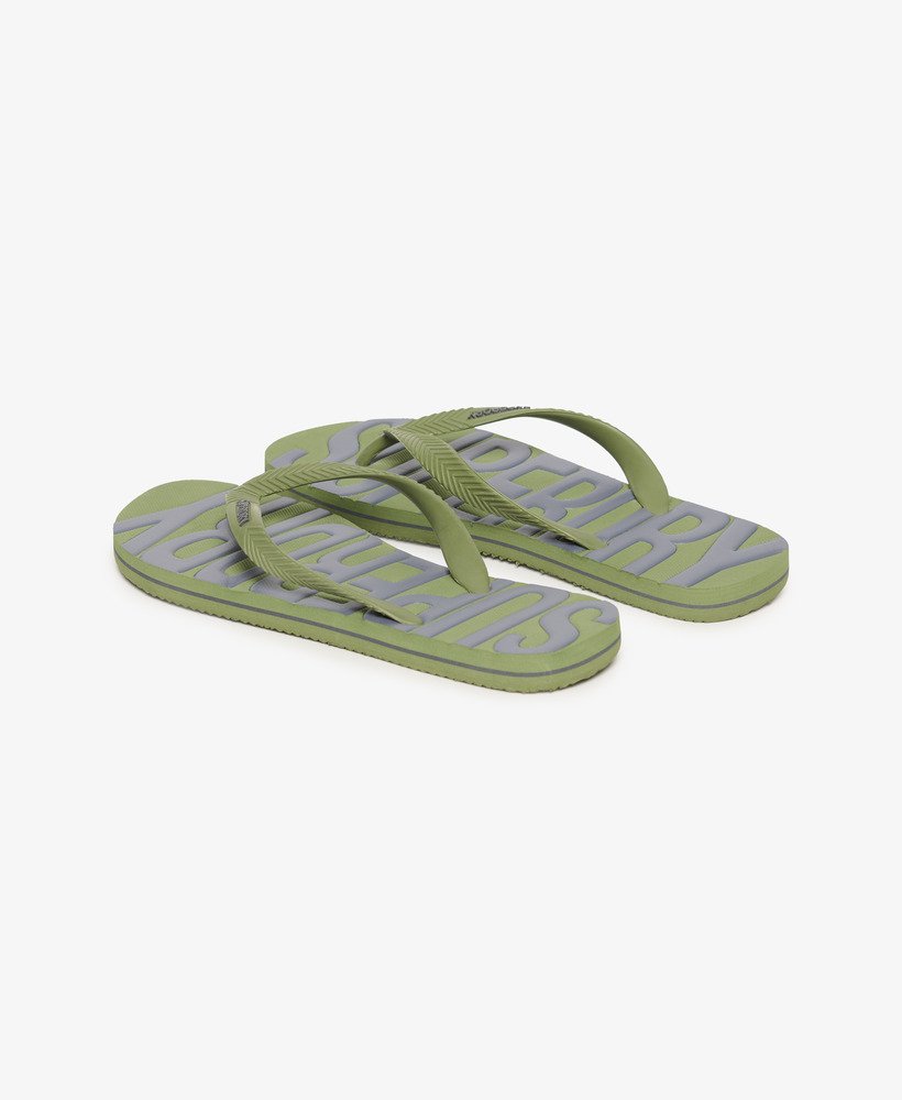 vintage teenslippers in olijfgroenkhaki