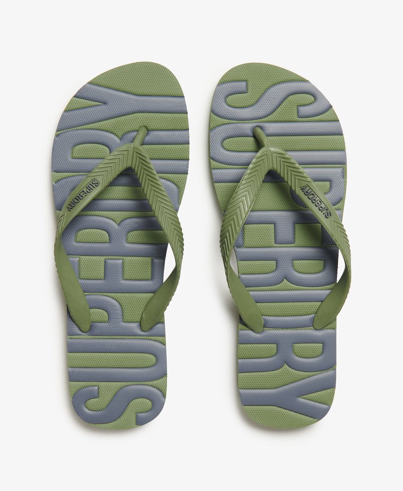 vintage teenslippers in olijfgroenkhaki