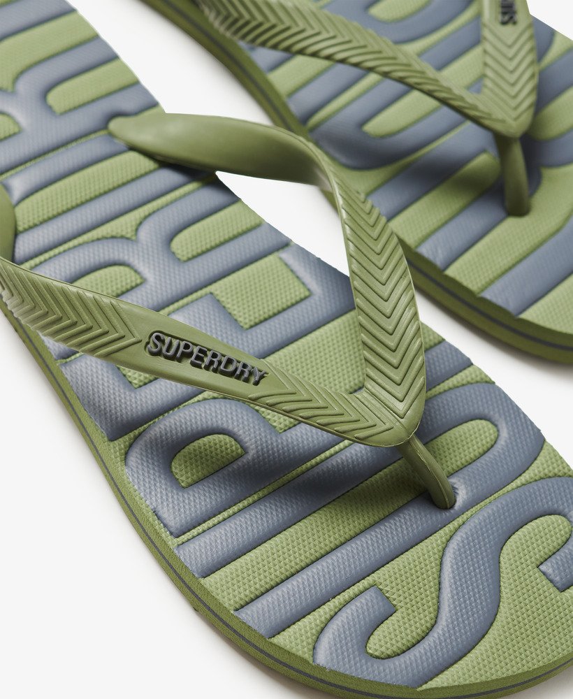 vintage teenslippers in olijfgroenkhaki