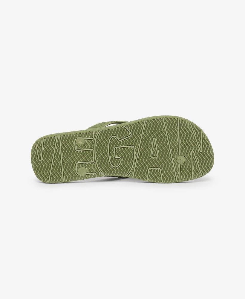 vintage teenslippers in olijfgroenkhaki