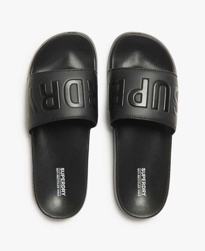 vegan core zwembadslippers in zwartzwart
