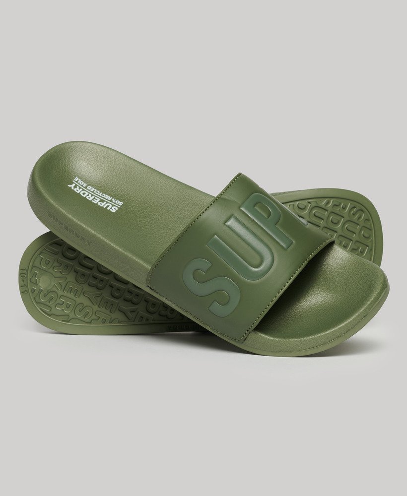 vegan core pool sliders in olive khakiolive khaki