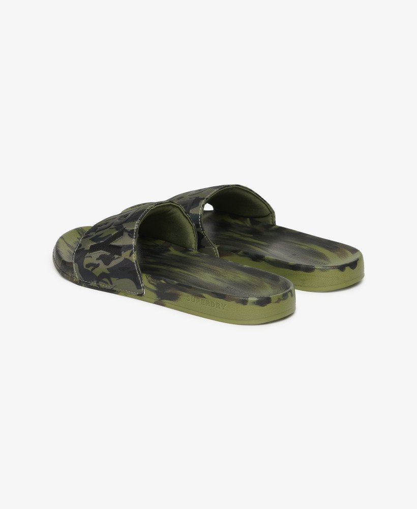 veganistische badslippers met camouflageprint in nathan camo-stijl.