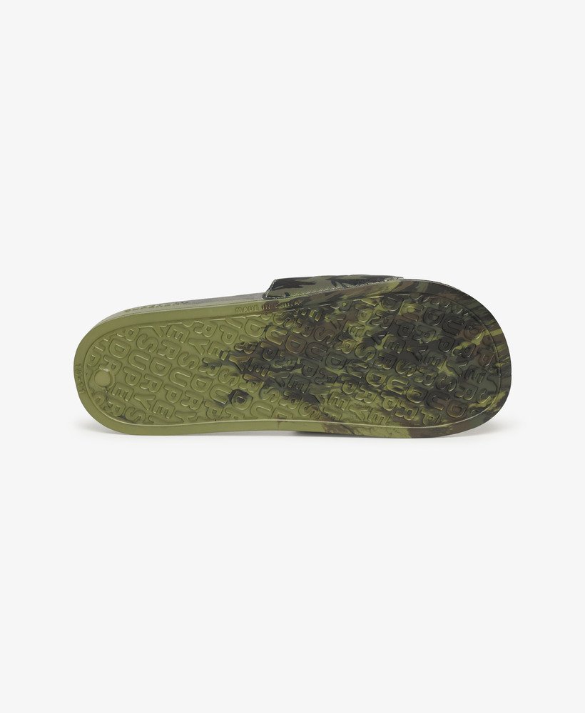 veganistische badslippers met camouflageprint in nathan camo-stijl.
