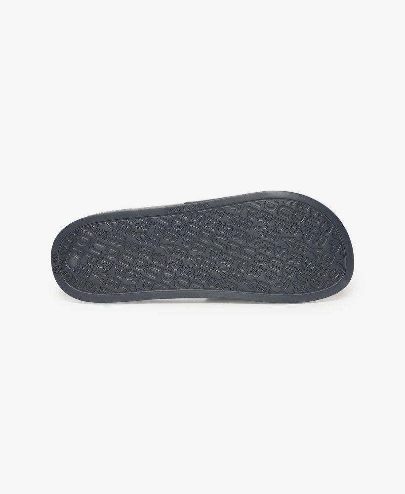 veganistische zwembadslippers met logo in donkerblauwdonkerblauw