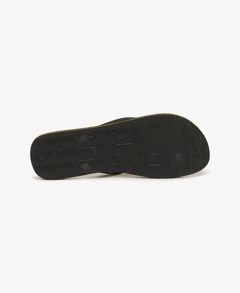 vintage veganistische teenslippers in zwart