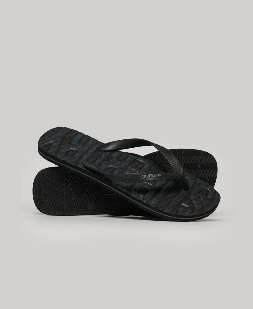 vintage veganistische teenslippers in zwarttint