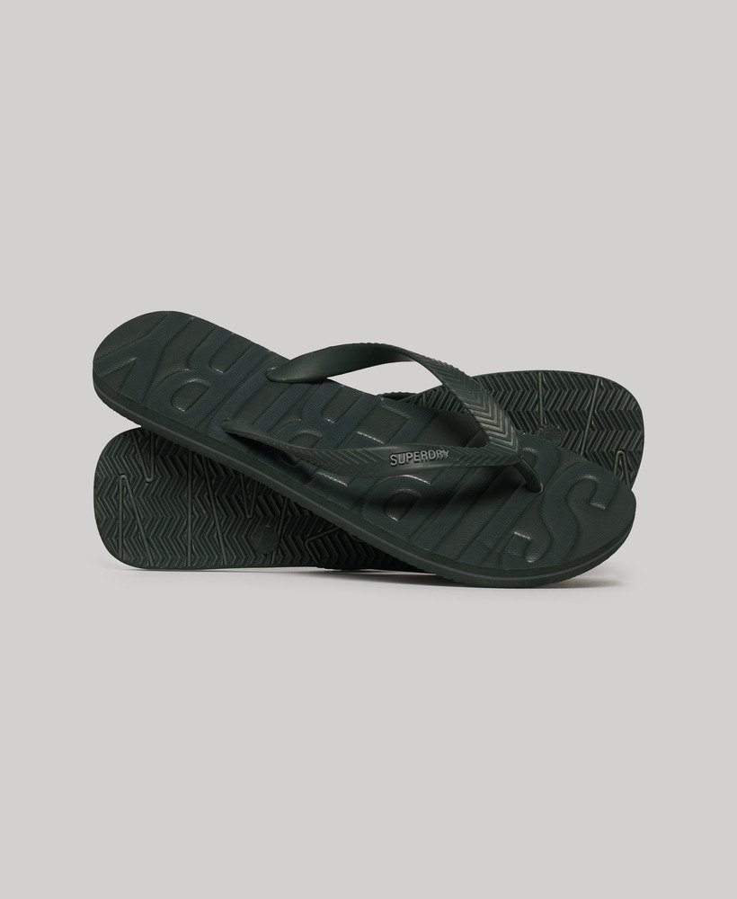 vintage veganistische teenslippers in olijfgroen afkomstig uit een restpartij.