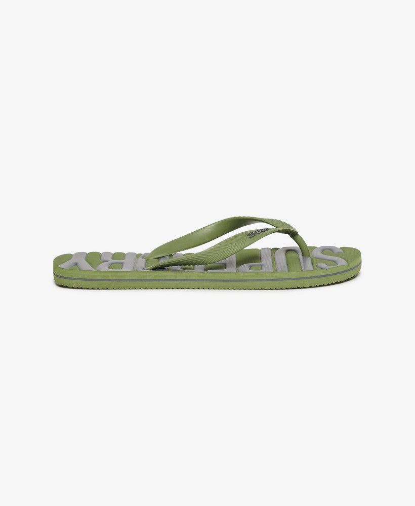 vintage veganistische teenslippers in olijfgroenkhaki