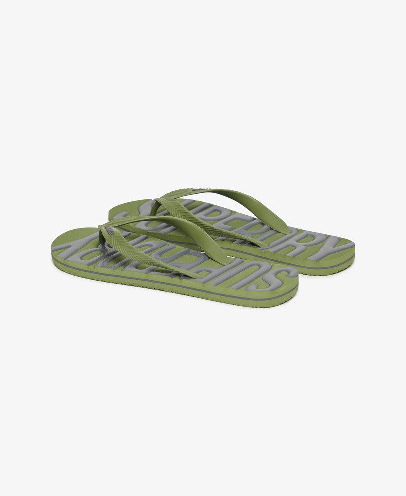vintage veganistische teenslippers in olijfgroenkhaki