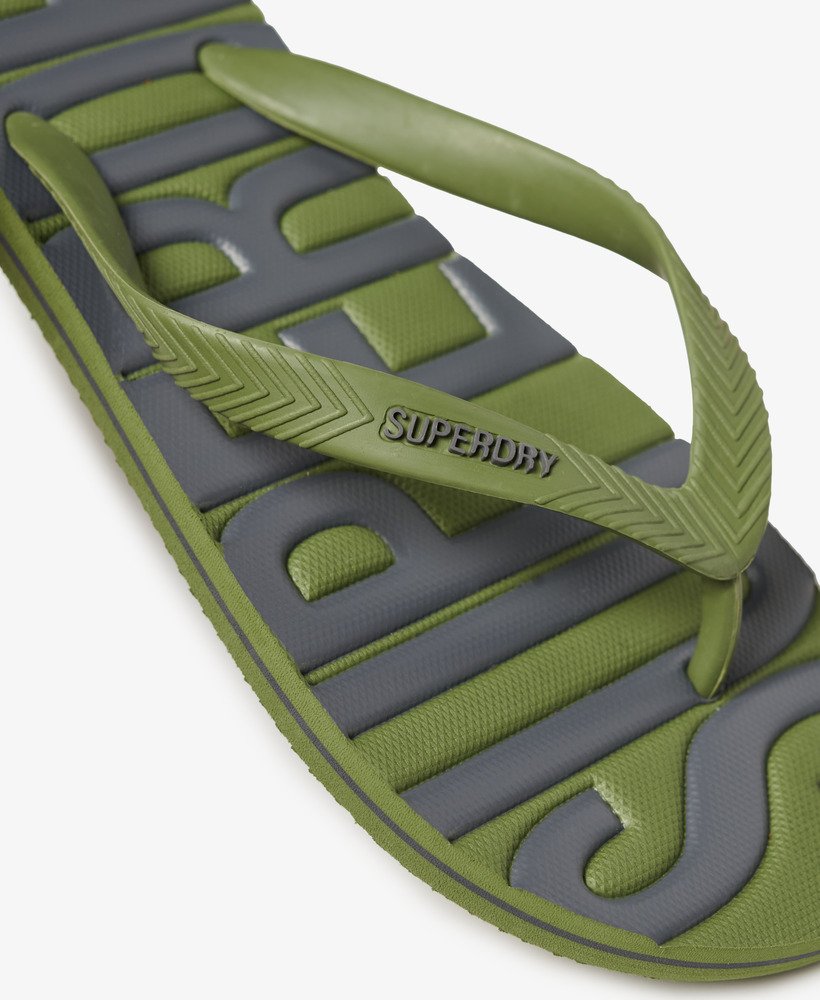 vintage veganistische teenslippers in olijfgroenkhaki
