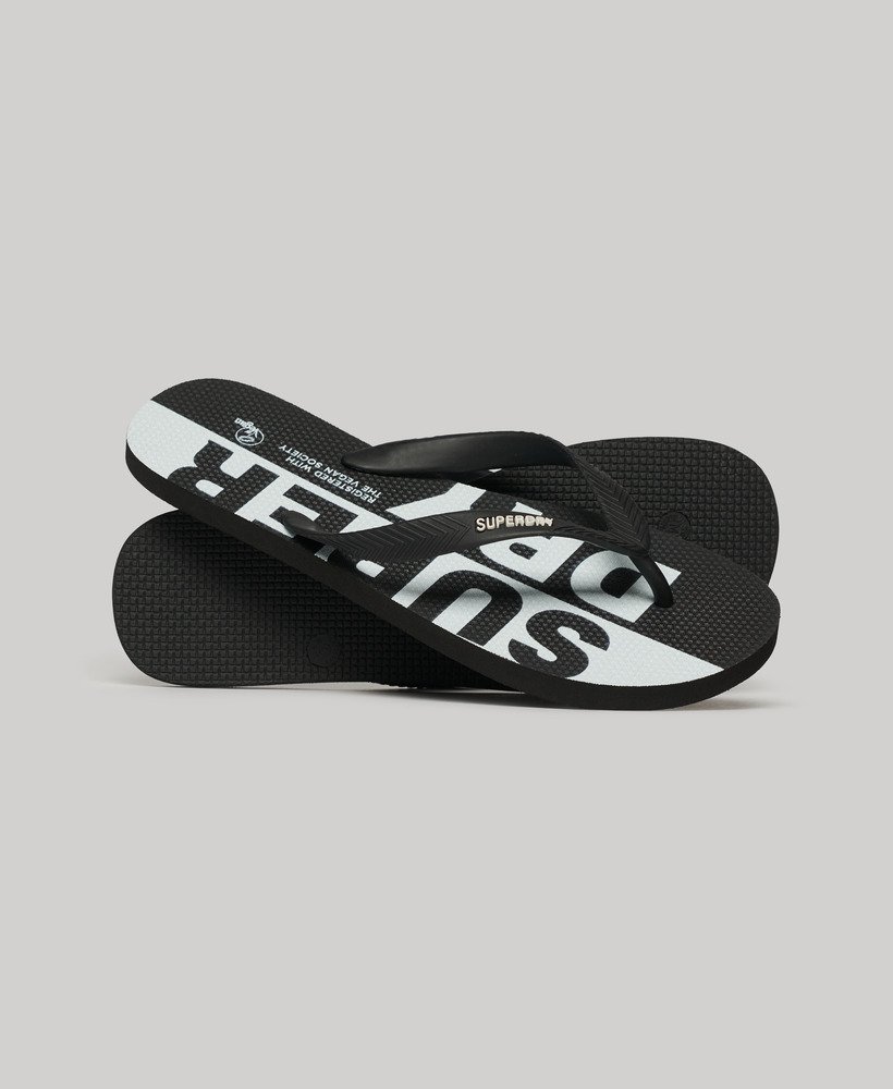 veganistische teenslippers met logo in opticblack