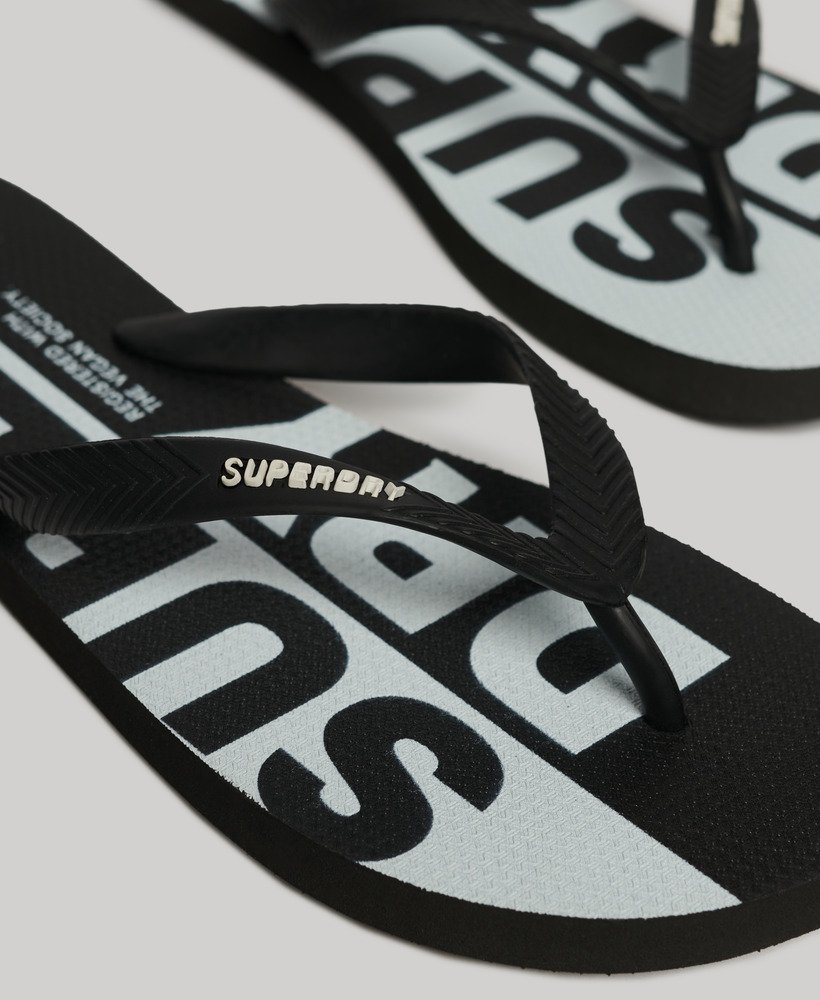 veganistische teenslippers met logo in opticblack