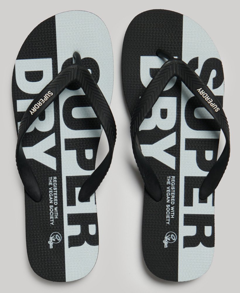 veganistische teenslippers met logo in opticblack