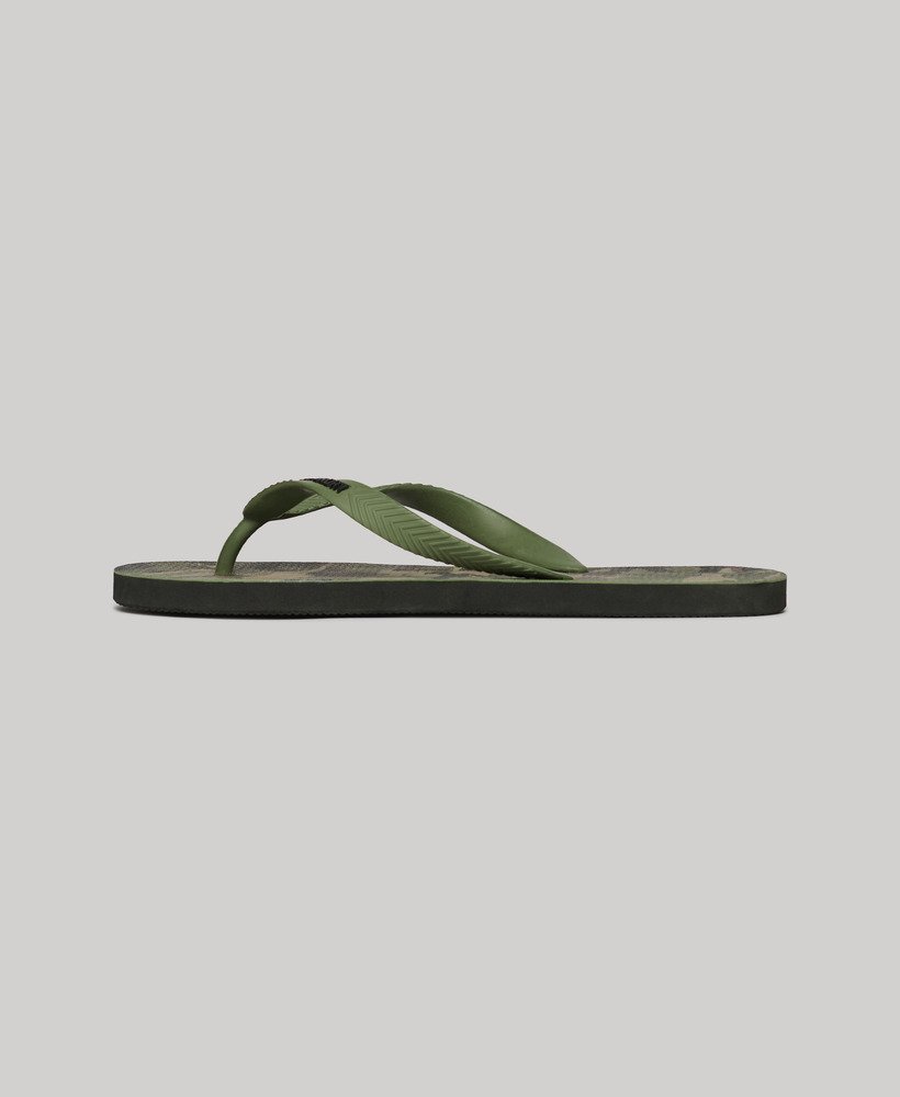 vegan teenslippers met logo in woodland camo aop
