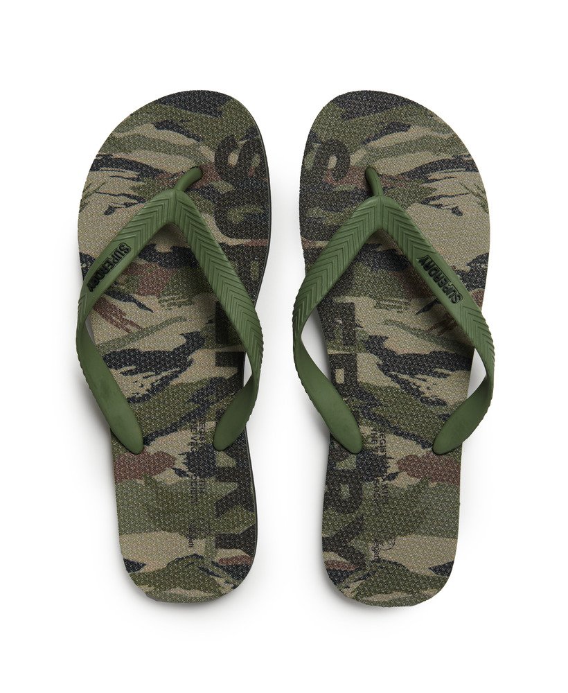 vegan teenslippers met logo in woodland camo aop