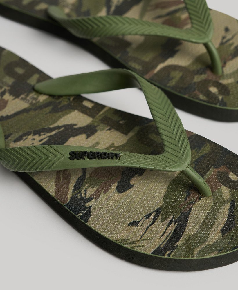 vegan teenslippers met logo in woodland camo aop