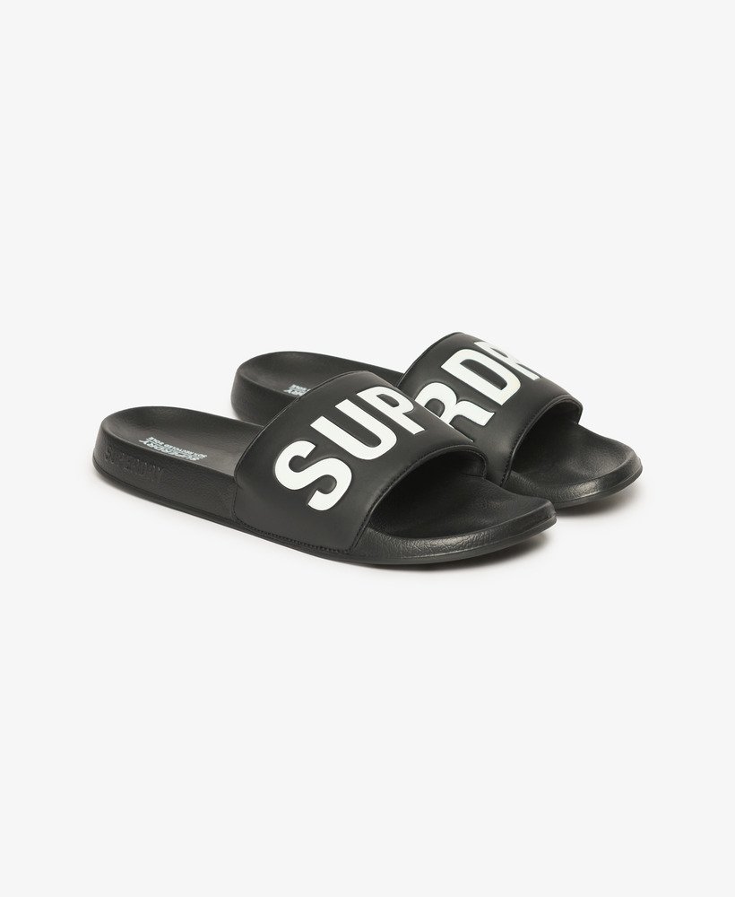 core vegan zwembadslippers in zwartwit