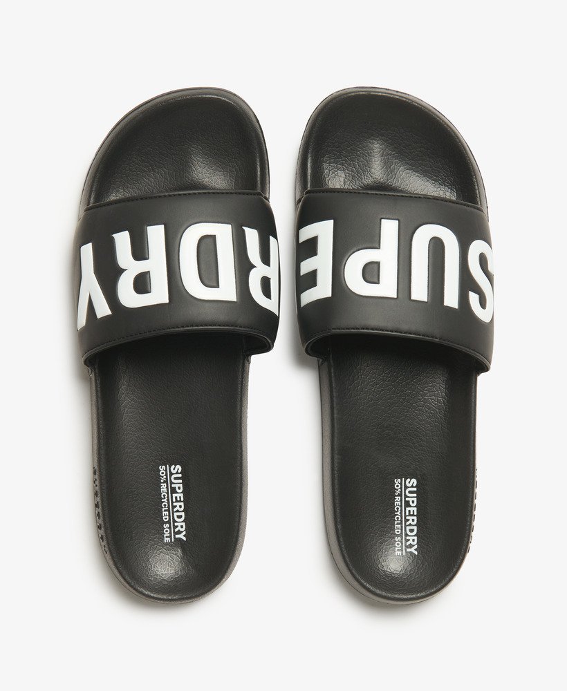 core vegan zwembadslippers in zwartwit