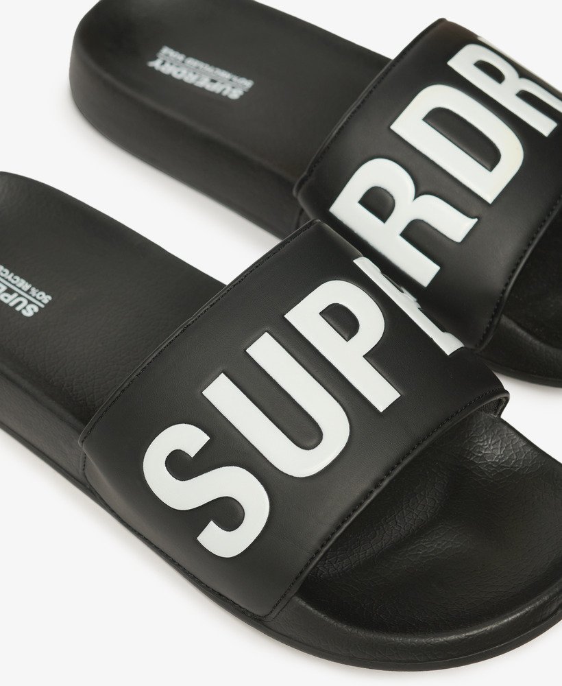 core vegan zwembadslippers in zwartwit