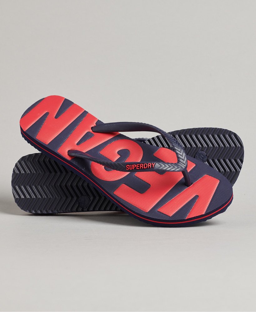 vintage veganistische klassieke teenslippers in diep marineblauw.