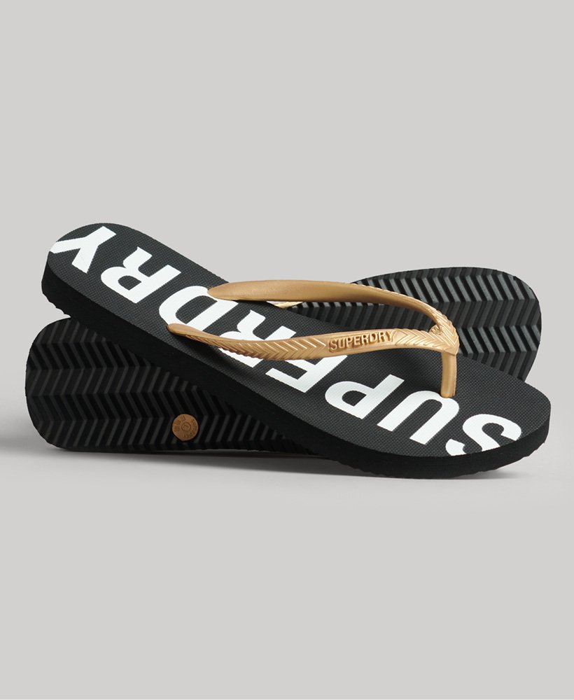code core sport teenslippers in zwartmetallic goud