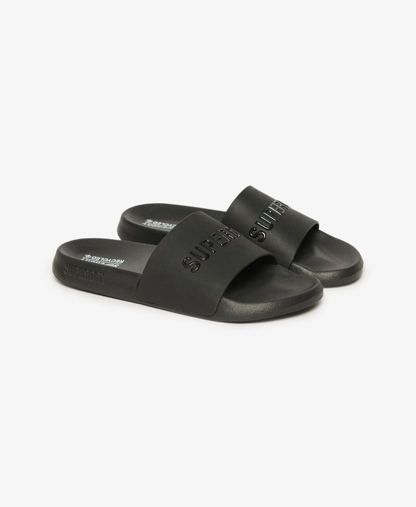 code logo zwembadslippers in zwartzwart