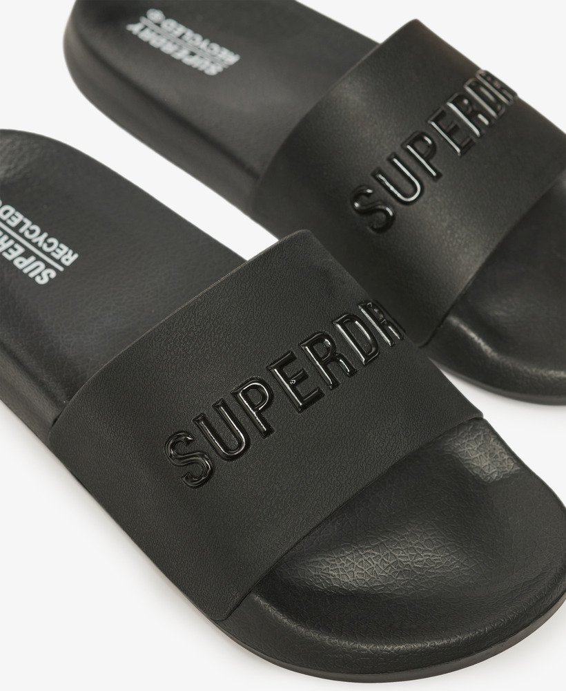 code logo zwembadslippers in zwartzwart