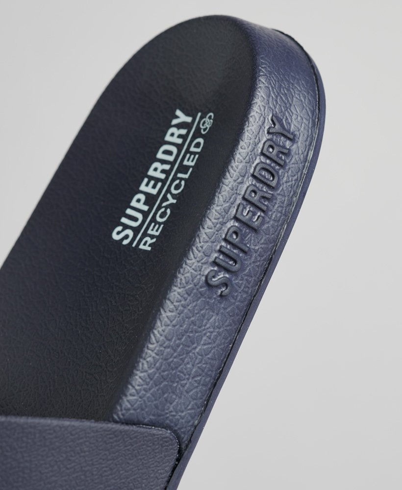 code logo zwembadschuifjes in rich navy